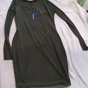 Olive green mesh dress